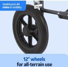 Medline Basic Steel Transport Chair 12 Inch Wheels Comfortable Portable Aid Red