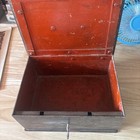 Antique Heavy Steel Iron Banker Railroad Stagecoach Strong Box Safe Rare