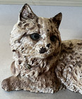 Hubley Cast Iron Cat Green Eyes Pink Bow