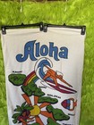 Vintage 70s Aloha Hawaii Towel Surfer Mcm Tiki