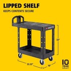 Rubbermaid Commercial Fg450500bla Utility Cart With Deep Lipped   Flush Plastic