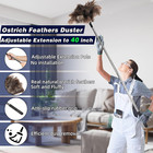 Extendable Ostrich Feather Duster - 40 Inches Fluffy Long Handle Reusable Feathe