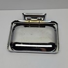Vintage Chrome Metal Wall Mounted Soap Dish  Bathroom Accessory 4 5  X 3 25 