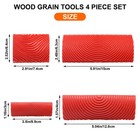 4 Pieces Wood Graining Tool Grain Paint Kit Red 