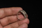 Ancient Early Roman Solid Silver Ring With Engraved Bezel Depicting A Figurine