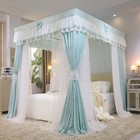 Mosquito Net Double Layers Valances Bed Netting With Stainless Steel Tubes New
