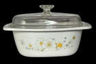 Vintage Corning Ware 5 Quart Dutch Oven Floral Bouquet Daisy W square Lid P 34 B