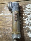 Vintage Bsa Olive Angle Metal Boy Scouts Blue Lens Flashlight Wwii 1940   s