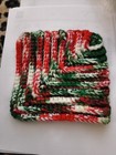The Image Shows A Handmade  crocheted Square  Likely A Dishcloth  Potholder    