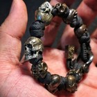 Premium Skull Paracord Bracelet     Handmade Gothic Punk Halloween Jewelry