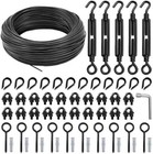 String Light Hanging Kit  All-black Globe String 1 8 In  X 100 Ft  Jet Black