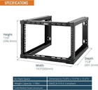 6u Fixed Wall Mount Network Rack 15 8inch Depth Open Frame For Server Data av it