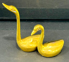 Vintage Set Of 2 Pair Of Solid Brass Swans Figurine Decoration 4    2 5 