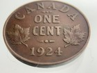 1924 Canada 1 One Cent Penny Km  28 Circulated Coin Jj120