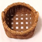 Vintage Handwoven Wicker Basket W Handles Signed M Salkeld 1992 Farmhouse Decor