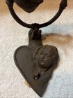 Antique Art Nouveau Cast Iron Door Knocker- Lovers Kissing Faces