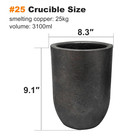  25-55lbs-25kg Premium Graphite Crucible  Silicon Carbide Clay Crucible Cup For