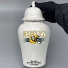 Ceramic Large Urn For Green Bay Packers Football Theme  Custom Text   Number