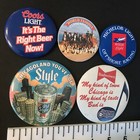 Beer Ad Coors Budweiser Old Style Michelob Lot Of 5  Vintage Pin-back Buttons