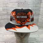 90s Harley Davidson Drew Pearson Style Jagged Edge Shockwave Snapback Hat