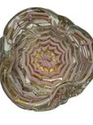 Murano Italy Barovier   Toso Heavy 6  Art Glass Bowl Ashtray W imbedded Gold Mcm