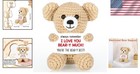 Mini Crochet Bear I Love You Gift  Handmade Stuffed Animal Woolen Decor  Smal   