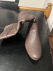 Brown Knee High Slouch Boots Round Toe With Side Zipper Synthetic Upper
