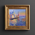 Venice Oil Painting Italy Landscape Original Wall Art Abstract Seascape Grand Ca