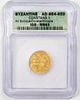 Constans Ii Gold Av Solidus Byzantine Coin 654 Ad Certified Icg Ms63  ch Ms Unc 