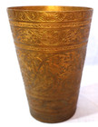 Vintage Hand Engraved Brass Cup Tumbler