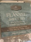 Heavyweight 100  Turkish Cotton Flannel Sheet Set Cali King Grey Polar Bear Nwt