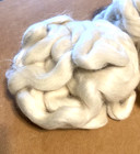 Lincoln Wool Top Roving Needle Felting Spinning 1 Pound Off White Undyed