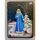 Vtg Russian Lacquer Box Snow Maiden Snegurochka Hand-painted Winter Fedoskino