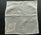A  Vintage White Linen Hankie Monogram A  Hand Embroidery Wedding Nos Bride