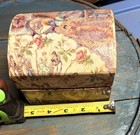 Vtg Victorian Scrap Angels Domed Box Chest Gift Cardboard Cupid Jewelry Trinket