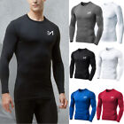 Mens Long Sleeve Compression Shirts Base Layer Workout Running Shirts   Leggings