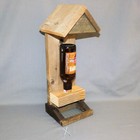 Rustic Beer Bottle Bird Feeder Reclaimed Wood Handcrafted Garden Gift