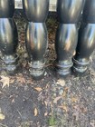 4 Vtg Reclaimed Salvage Thick Farm Table Wood Legs 28 25     Tall Turned Black