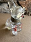 Antique Vtg French Bulldog Glass Inkwell Czechoslovakia Art Deco Glass 1920s