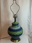 Vtg Mid Century Modern Phil-mar Blue Green Ceramic Table Lamp Base Bitossi Style