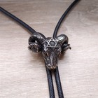 Hexagram Ram Head Bolo Tie  Silver-plated Western Cowboy Necktie