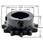  40 Roller Chain Sprocket 12 Tooth 1  Bore B Type 1045 Steel 40b12-1