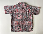 Watumull   s And Leilani Hawaiian Shirt Mens Large Red Black Flowers
