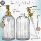 2pack 18oz Fluted Glass Soap Dispenser With Golden Rust Proof Pump Refillable Ki