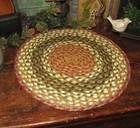 Primitive Antique Vtg Style 15  Braided Jute Candle Mat Large Round Trivet  24