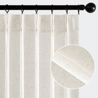 Miulee 96 Inches Long Pinch Pleated Natural Linen Curtains 2 Panels Set For B   