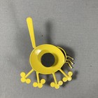 Vintage Cat Fridge Magnet Metal 70s  Splat   Cute Orange Yellow Tabby