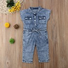 Toddler Kids Baby Girls Sleeveless T-shirt Tops Romper Jeans Outfits Clothes