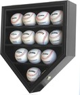 Baseball Display Case Frame Shadow Box Wall Cabinet Holder To Hold 12 Balls W   