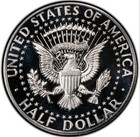 1964 Accent Hair Kennedy Half Dollar Proof 90  Silver  stock Photo 